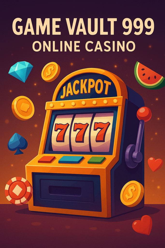 Game Vault 999 online casino slot machine with jackpot and pokies symbols