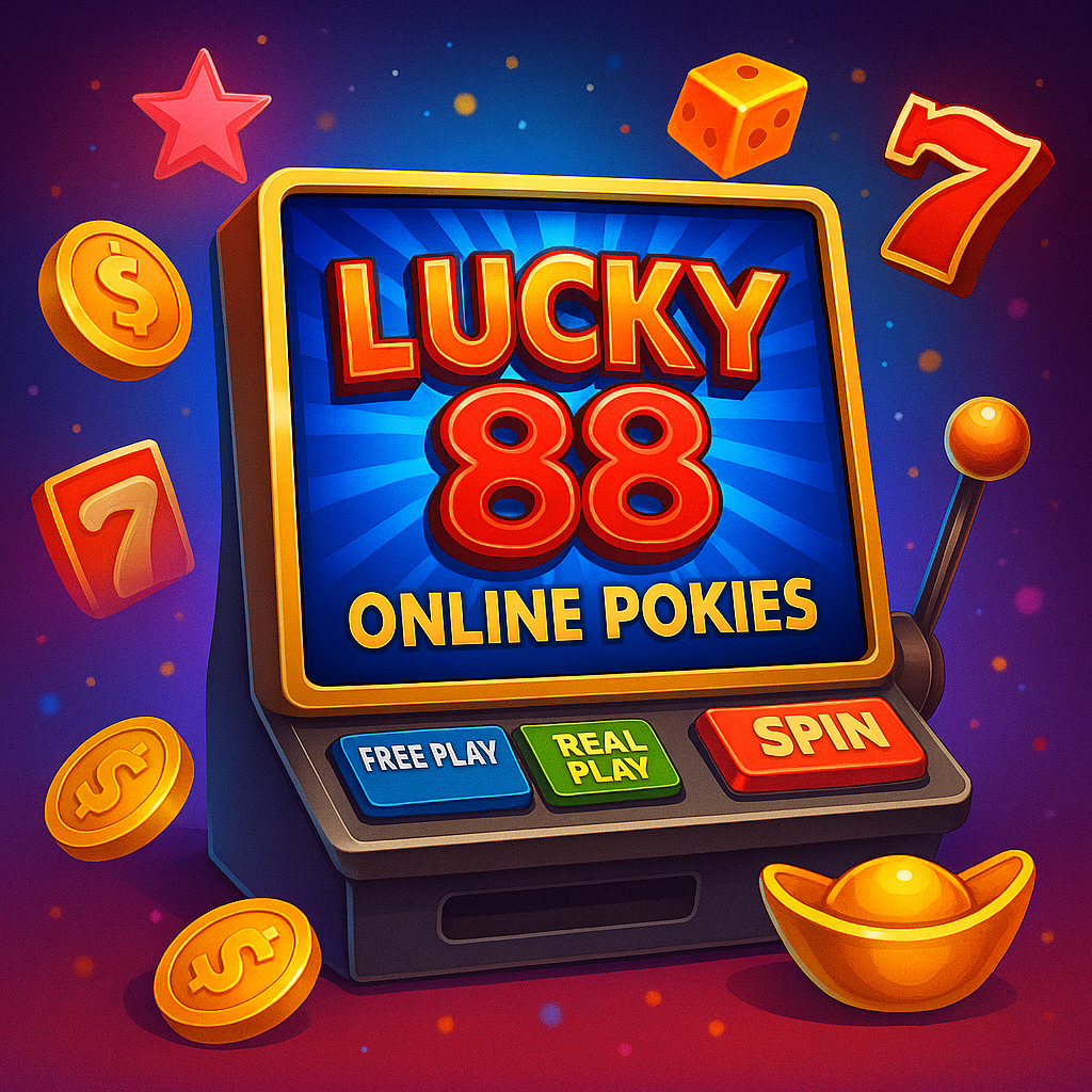 Lucky 88 online pokies free and real money gameplay showcased with classic symbols, dice bonus and Australian mobile access