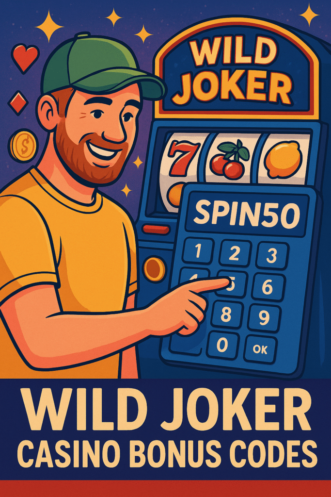 Wild Joker casino bonus codes image showing free spins, credits, and pokies for Australian players