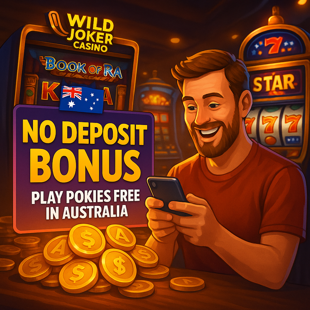 Wild Joker casino no deposit bonus – play pokies free in Australia with no payment needed, featuring Book of Ra and gold coins