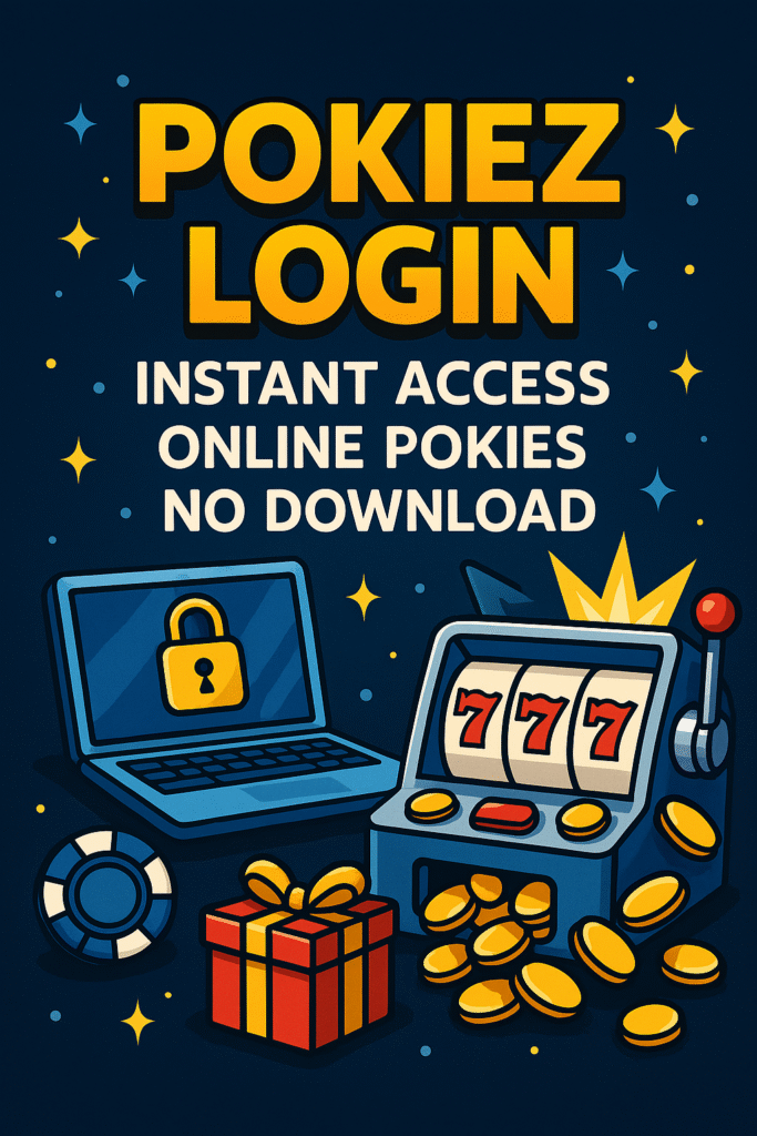 Pokiez login page with secure access to online pokies no download required